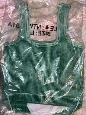 Ribbed Green Tank Top